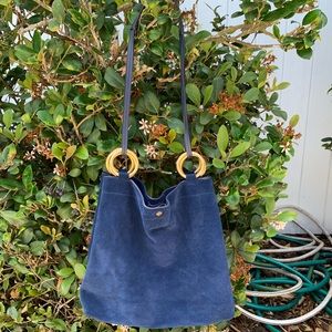 NWOT Tory Burch Navy Farrah Suede Purse